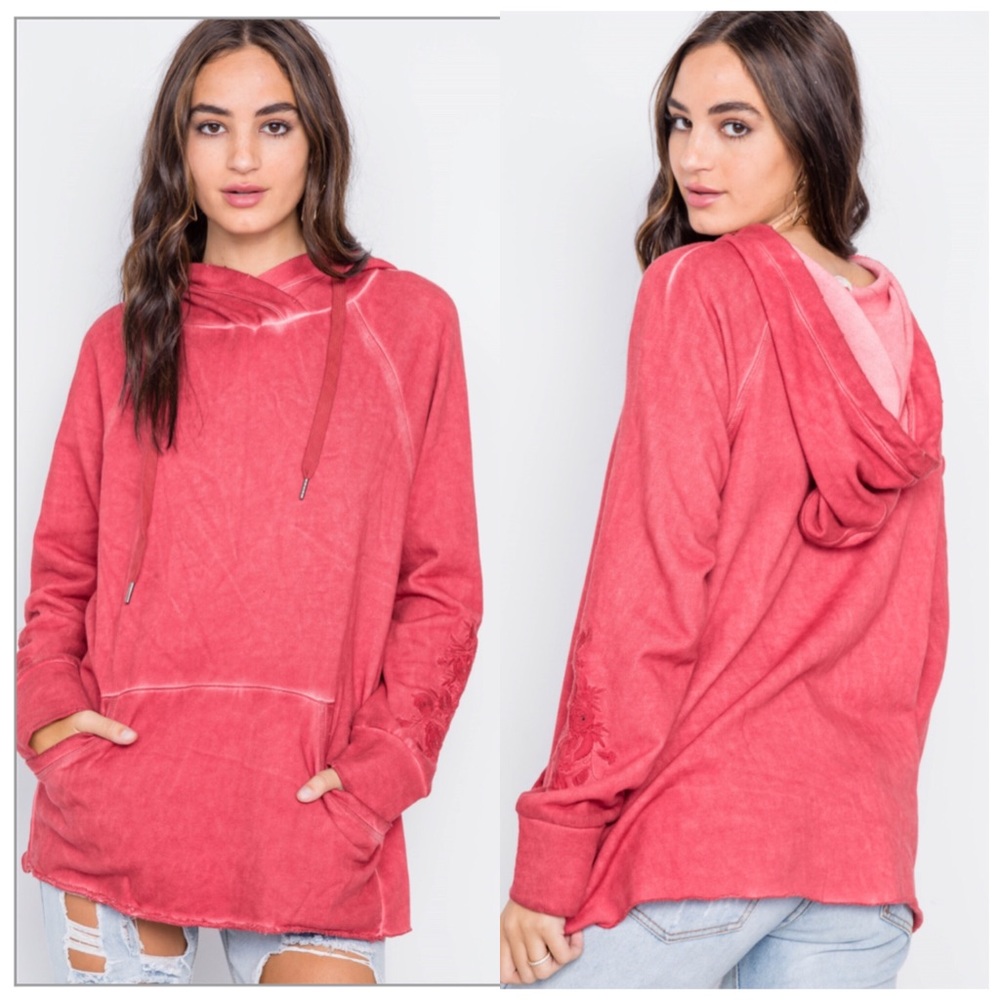 Embroidered hoodie sweatshirt tunic NWT